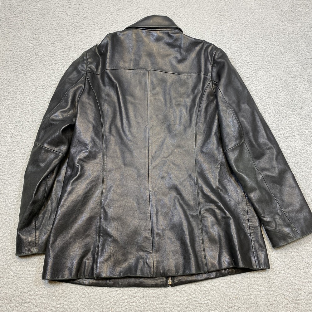 Preston & York Leather Jacket Womens‎ Large Genuine Lambskin Zip Pockets Classic - Picture 6 of 7